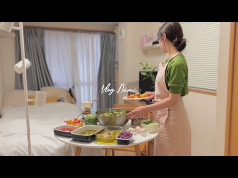 Prepared healthy and budget friendly Salad Meal | Japan living alone VLOG