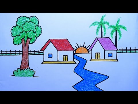 How to draw a Village Scenery || Pencil Drawing & Sketching || Bangla Voice tutorial