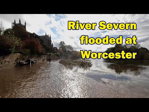 Flooded River Severn, Worcester, October 2023