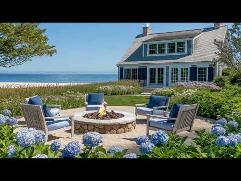 Relaxing Coastal Cottage Ambiance | Fireplace Crackling Sounds, Ocean Waves, ASMR Sounds Focus