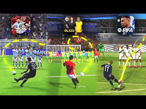 eFootball 22 vs DLS 22 vs FIFA 22 | FREE KICK COMPARISION