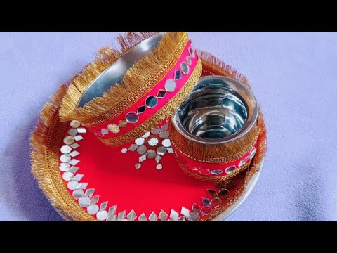 karvachauth thali set / karvachauth thali decoration/karvachauth pooja thal/ #karvachauth  chalani