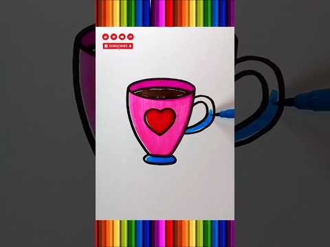 how to coloring a tea cup #drawing #coloring #shorts