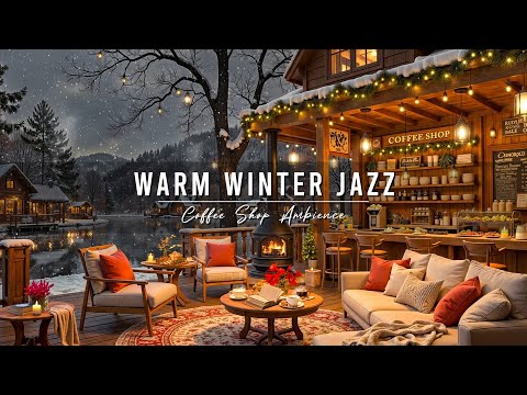 Cozy Winter Porch Ambience with Smooth Jazz Background Music ⛄ Warm Jazz Music to Relax, Work, Study