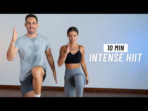 10 Min Intense HIIT Workout For Fat Burn - ALL STANDING (No Equipment, No Repeats)