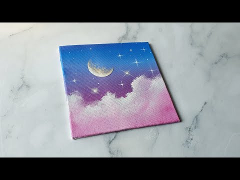 Easy way to paint clouds / acrylic painting ideas for beginners ✨️