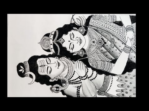 ShivJi and Mata Parvati vivah special Drawing/ Mahashivratri special Drawing of shivshakti milan