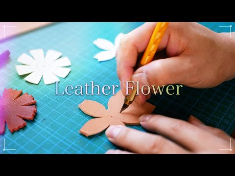 【レザークラフト】お花のアクセサリーを作ってみました！flower leather Diy