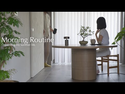 [Morning routine for summer] Get up at 6am for a fulfilling morning | Reset your room by cleaning