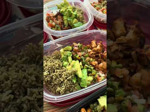 Meal Prep - Chicken Burrito Bowls #Shorts | Erica Joaquin