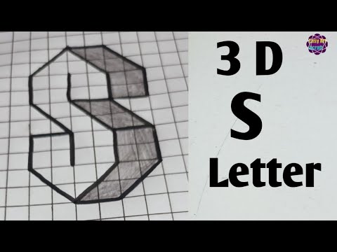 How To Draw 3D Letter S (step by step)- Easy 3D Drawings Easy Art And Craft