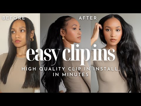 EASY CLIP IN EXTENSIONS | ft. CURLS REVIEW | HALF UP HALF DOWN, LONG NATURAL HAIR