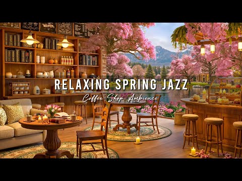 Relaxing Morning Jazz 🌸 Spring Coffee Shop Ambience with Smooth Jazz Background Music to Study, Work