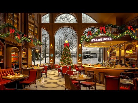 冬のスタバの朝のクリスマスカフェ🎄【クリスマス BGMリラックス】Christmas Starbucks in a neighborhood - 不朽のクリスマスジャズメドレー - bgm 12月