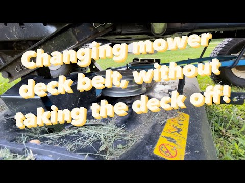 How to change mower deck belt on Cub Cadet XT1 without removing mower deck.