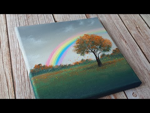 Autumn tree painting idea 🍂 / easy acrylic painting for beginners ✨️