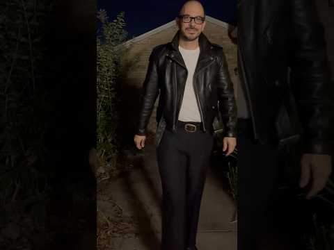 Black Outfit with Schott Perfecto, Wrangler Wranchers, and White’s Boots #fashion #mensfashion