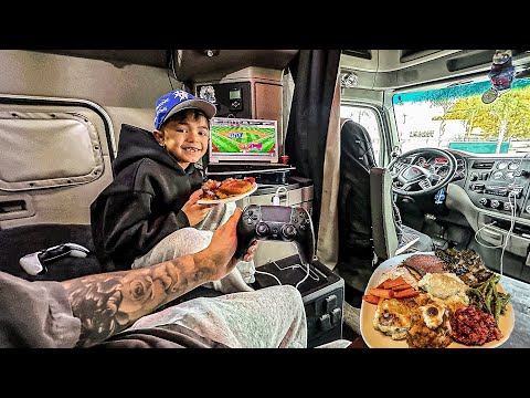 Cooking a Thanksgiving Feast in the Back of My Truck w/ My son