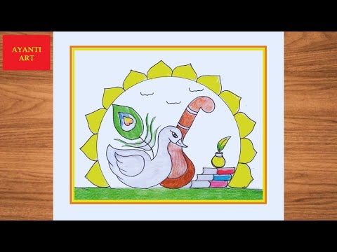 Vasant Panchami Drawing / Vasant Panchami Drawing Easy Steps / How to Draw Basant Panchami