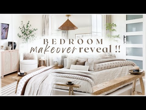 PRIMARY BEDROOM MAKEOVER! *the final reveal* painting, adding in new furniture, decorating & more