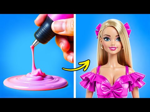 CUTE BARBIE HACKS 🎀 Doll Makeover Ideas And Crafts by 123 GO! Galaxy