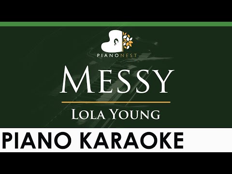 Lola Young - Messy - LOWER Key (Piano Karaoke Instrumental)