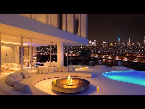 Night Ambience Penthouse | Calming Jazz Piano Melodies for Ultimate Stress Relief & Tranquility