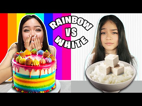 RAINBOW FOOD VS WHITE FOOD 🌈🍚