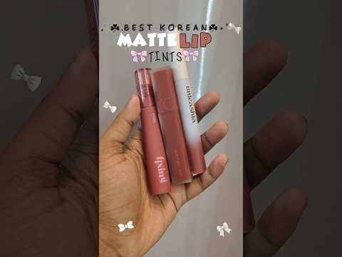 ۶ৎ best korean blurry lip tint ۶ৎ✨🤎 | matte lip tint | etude , romand and unleashia lip tint #shorts