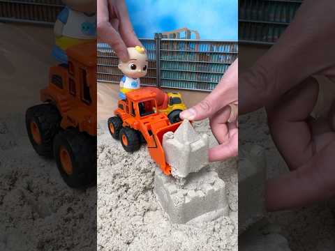 Can you build a sandcastle 🏰 with Toy Excavators? CoComelon Toys! #shorts