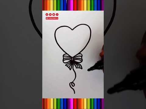 how to draw a heart balloon #drawing #art #trending #shorts