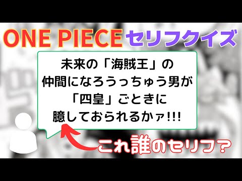 名シーンから胸糞シーンまで！このセリフ誰のセリフかわかる？ONE PIECEセリフクイズ！！