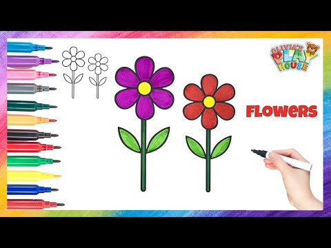 How to color flowers with Crayola markers | Easy coloring for kids