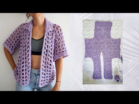 Summer🦩is a bummer without chunky yarn🧶! Crochet this chunky mesh overshirt with me ⛱️