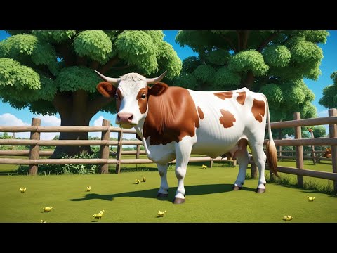 Moo Moo Brown Cow Rhyme Song | Popular Nursery Rhyme & Lyrics for Kids | Educational Kids Songs