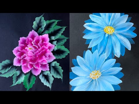 Step By Step Drawing & Painting Technique/ Simple &Easy Flower Painting #art