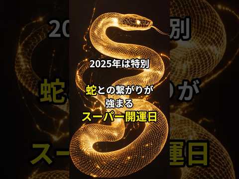 2025年は特別　蛇との繋がりが強まるスーパー開運日#スピリチュアル#shorts#開運#2025#蛇#巳年#金運#PR