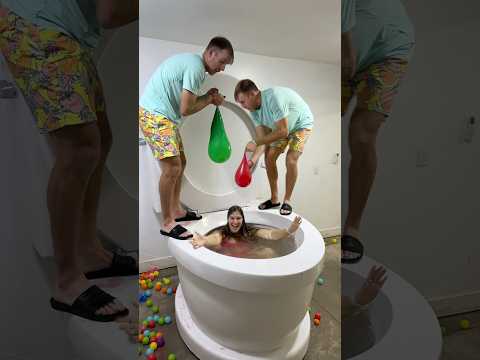 Crazy Twin EXBOYFRIENDS PRANKED Me in the Worlds Largest Toilet with Mean Balloon Prank #shorts