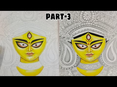 Maa Durga  drawing , Durga Maa drawing part-3 , Draw with me- ma'am durga #maadurgadrawing