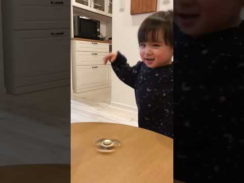 ハンドスピナーが好きすぎて大興奮する子ども（2歳児） #shorts