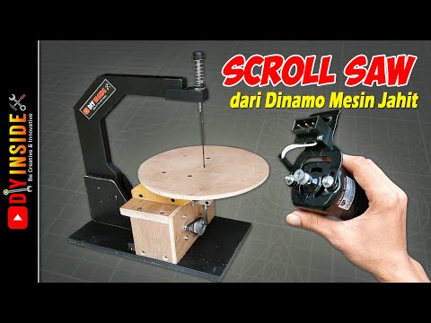 cara membuat SCROLL SAW dari Dinamo Mesin Jahit #diy #creative