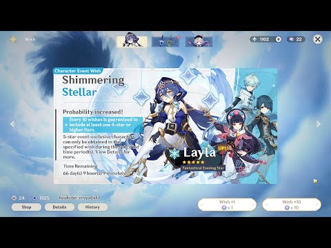 Layla 5 Star Banner Wish Animation | Genshin Impact