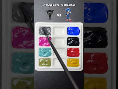 Evil Sprunki vs The Hedgehog guess the mixed color #colormixing #satisfying #sonicthehedgehog