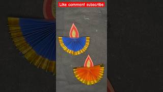 Easy DIY Paper Diya |Paper Diya| | Diwali decoration ideas|#diya#art#papercraft #youtubeshorts #feed