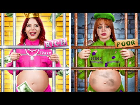 Poor Pregnant vs Rich Pregnant! How to Sneak Out of Jail?