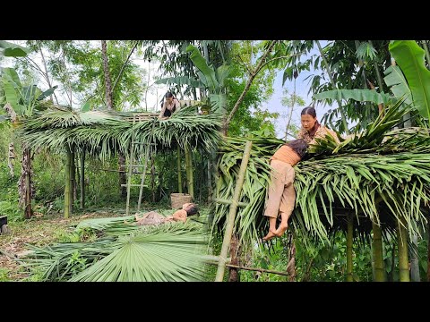 Single mother finishes 80% percent of bamboo house _ living with nature _ Lý Tiểu Sao