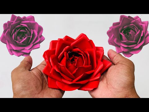 How to make Realistic, Easy paper Roses | DIY Rose flower