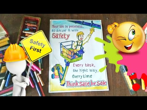 How to draw height safety poster/ construction safety drawing/ no safety @modikasundayvlogs9920