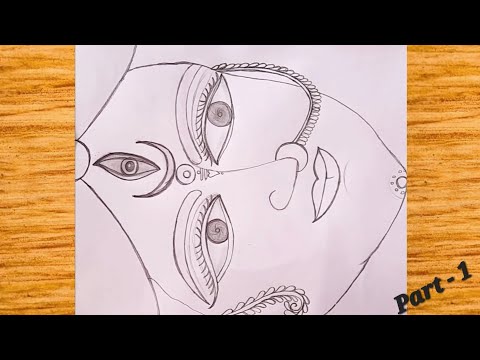 Maa durga Face Drawing | Navratri special Maa durga drawing | How to draw Maa durga face | [PART-1]