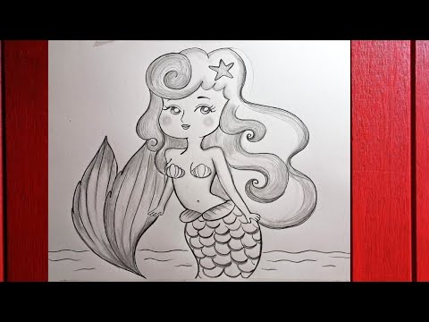 how to draw a mermaid//cómo dibujar Una sirena//japri ka chitra